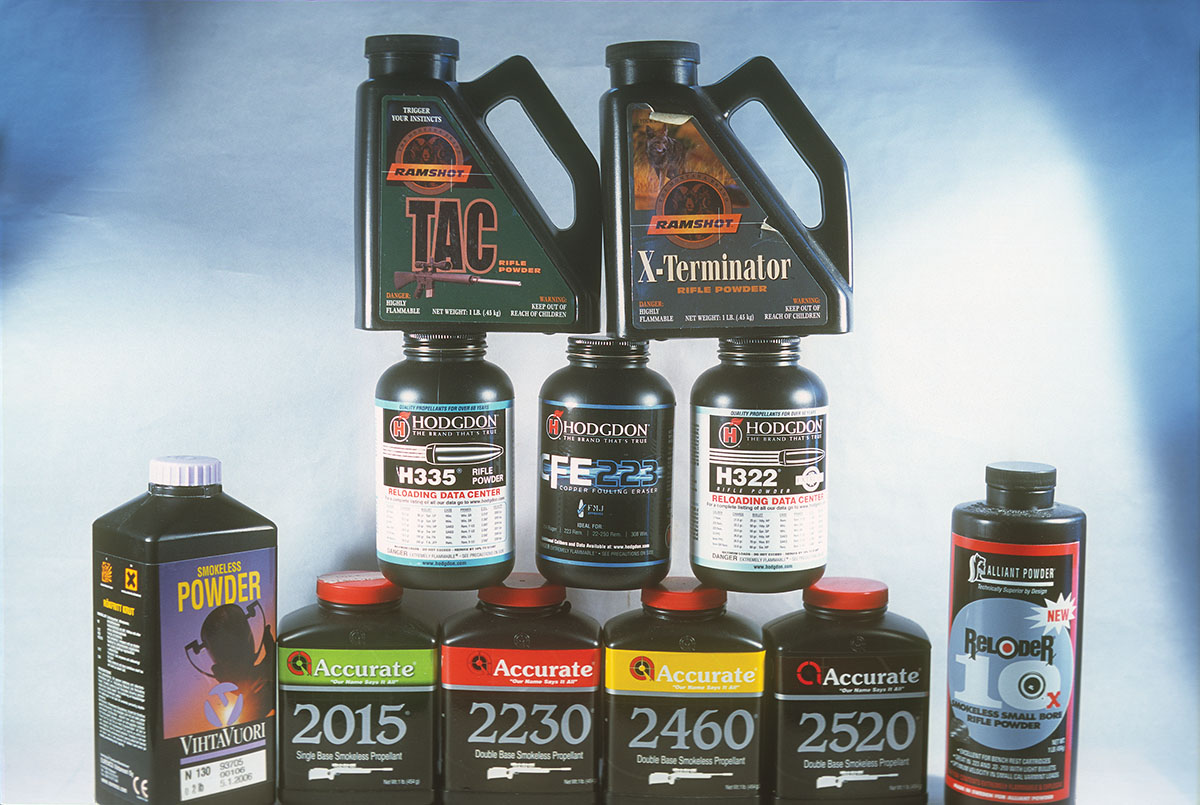 A variety of powders are available for use with the 20 Tactical cartridge; some worked better than others in VanDenburg’s test rifle.